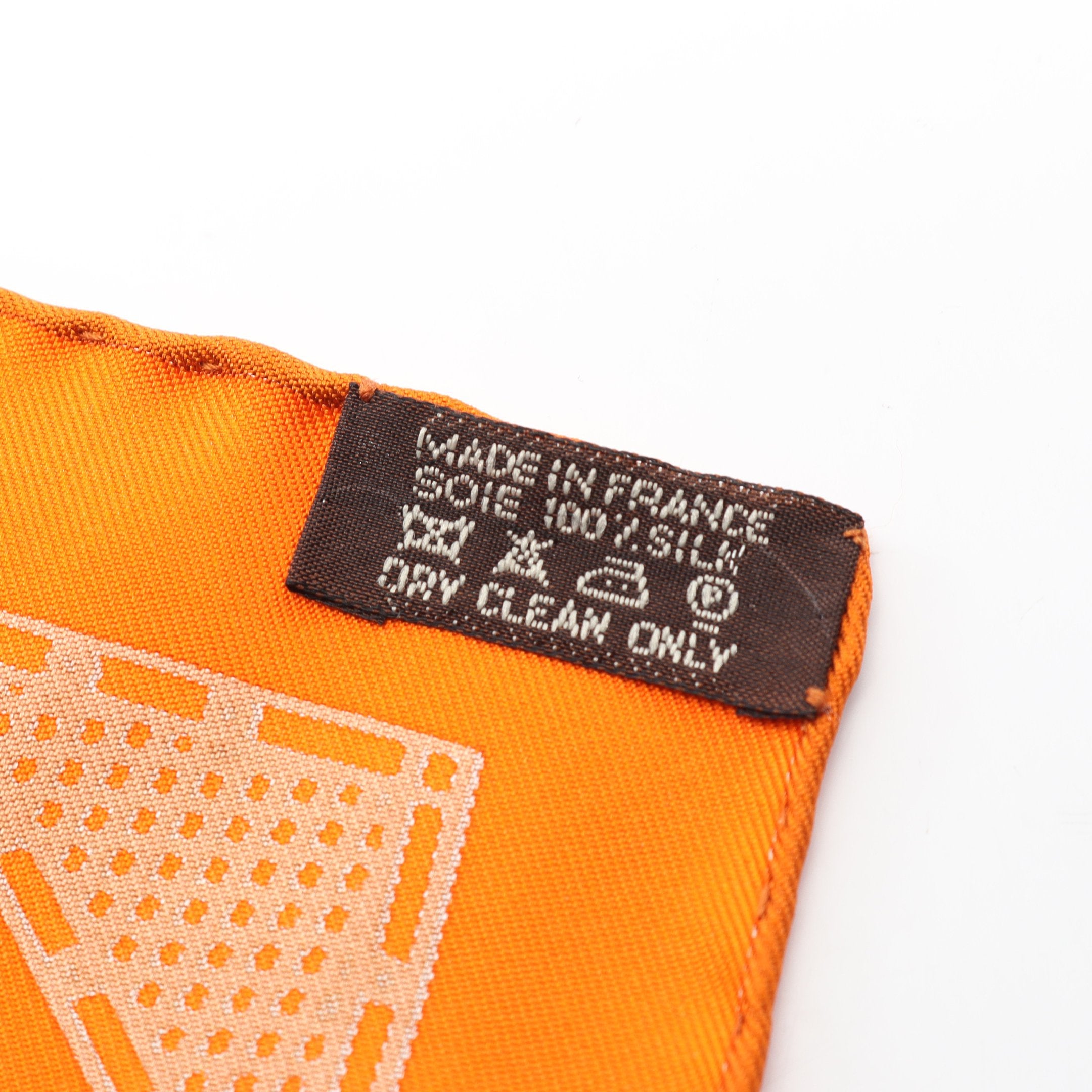 プチカレ カレ45 Hermes Sellier スカーフ シルク オレンジ エルメス