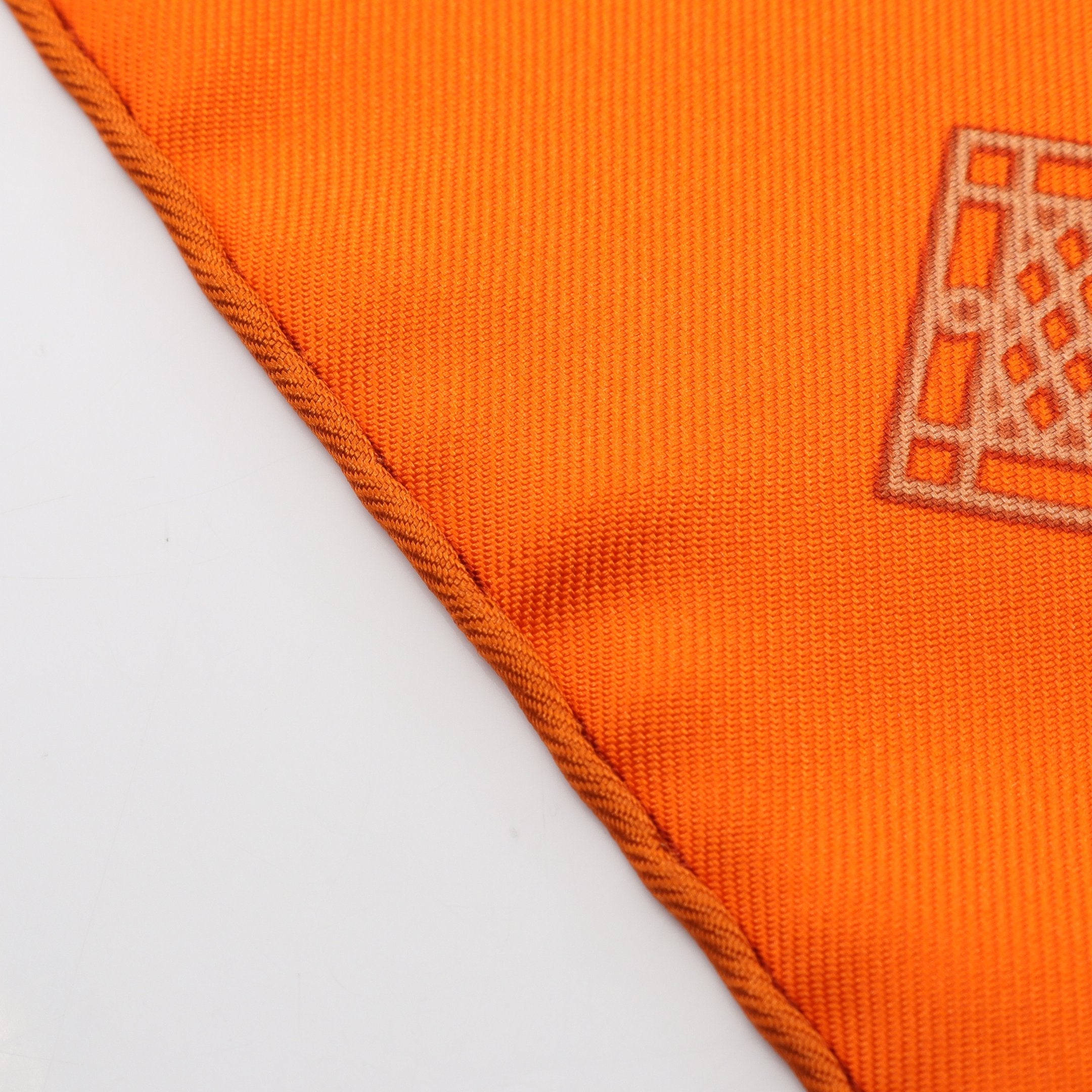 プチカレ カレ45 Hermes Sellier スカーフ シルク オレンジ エルメス