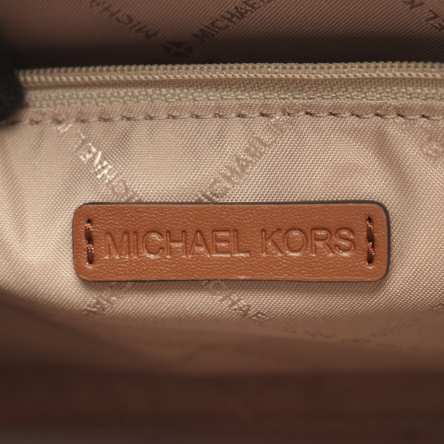 MIRELLA S MKシグネチャー ハンドバッグ PVC レザー ホワイト ブラウン 2WAY マイケルコース バッグ MICHAEL KORS