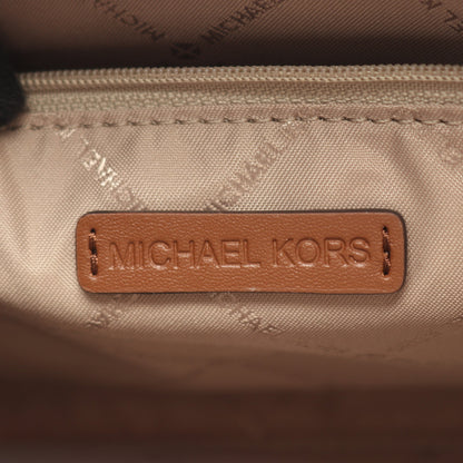 MIRELLA S MKシグネチャー ハンドバッグ PVC レザー ホワイト ブラウン 2WAY マイケルコース バッグ MICHAEL KORS