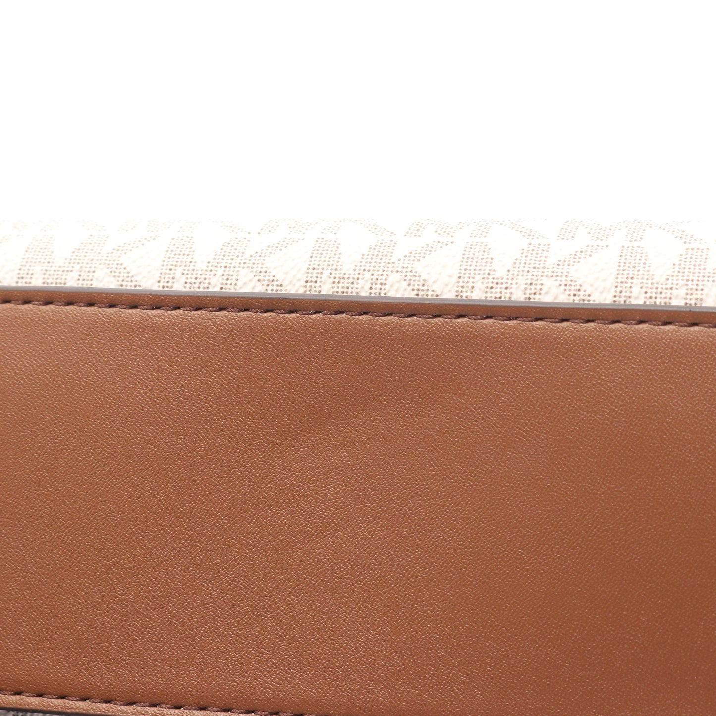 MIRELLA S MKシグネチャー ハンドバッグ PVC レザー ホワイト ブラウン 2WAY マイケルコース バッグ MICHAEL KORS