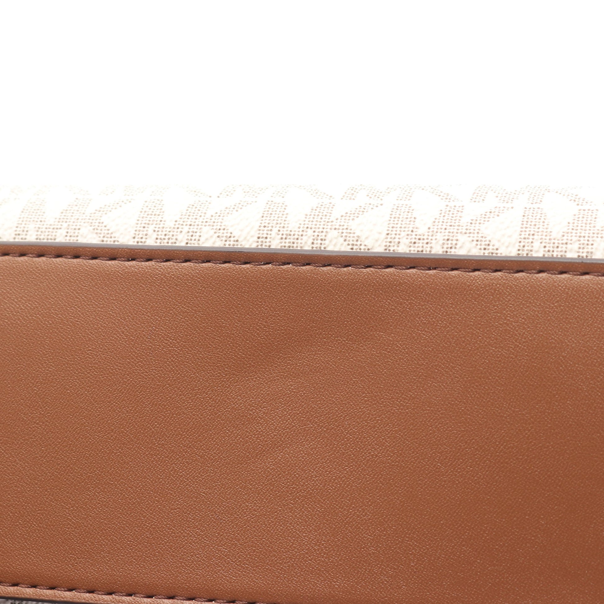 MIRELLA S MKシグネチャー ハンドバッグ PVC レザー ホワイト ブラウン 2WAY マイケルコース バッグ MICHAEL KORS