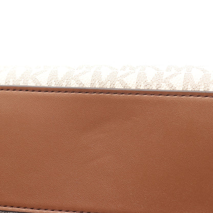 MIRELLA S MKシグネチャー ハンドバッグ PVC レザー ホワイト ブラウン 2WAY マイケルコース バッグ MICHAEL KORS