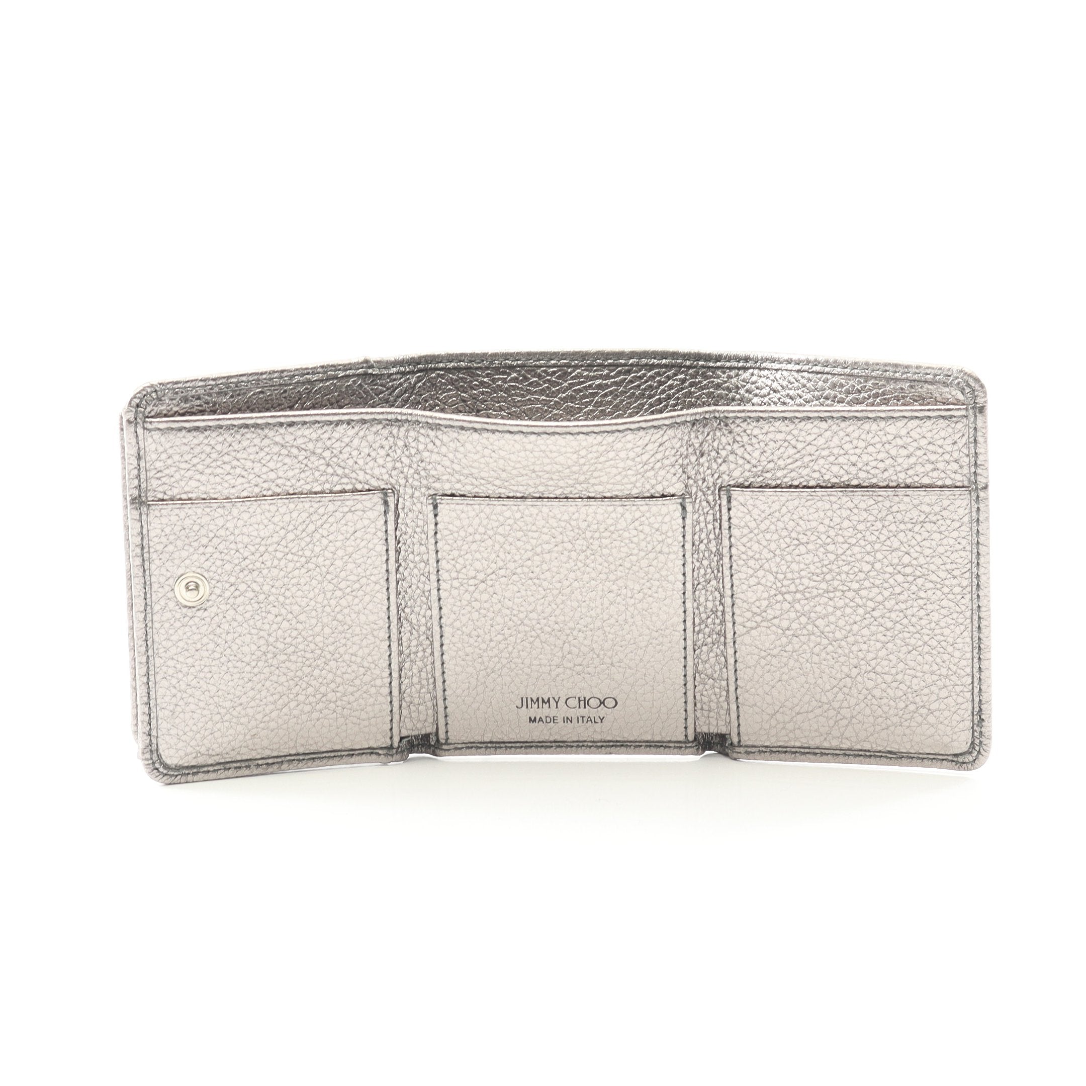 NEMO ネモ 三つ折り財布 レザー シルバー スタースタッズ ジミーチュウ