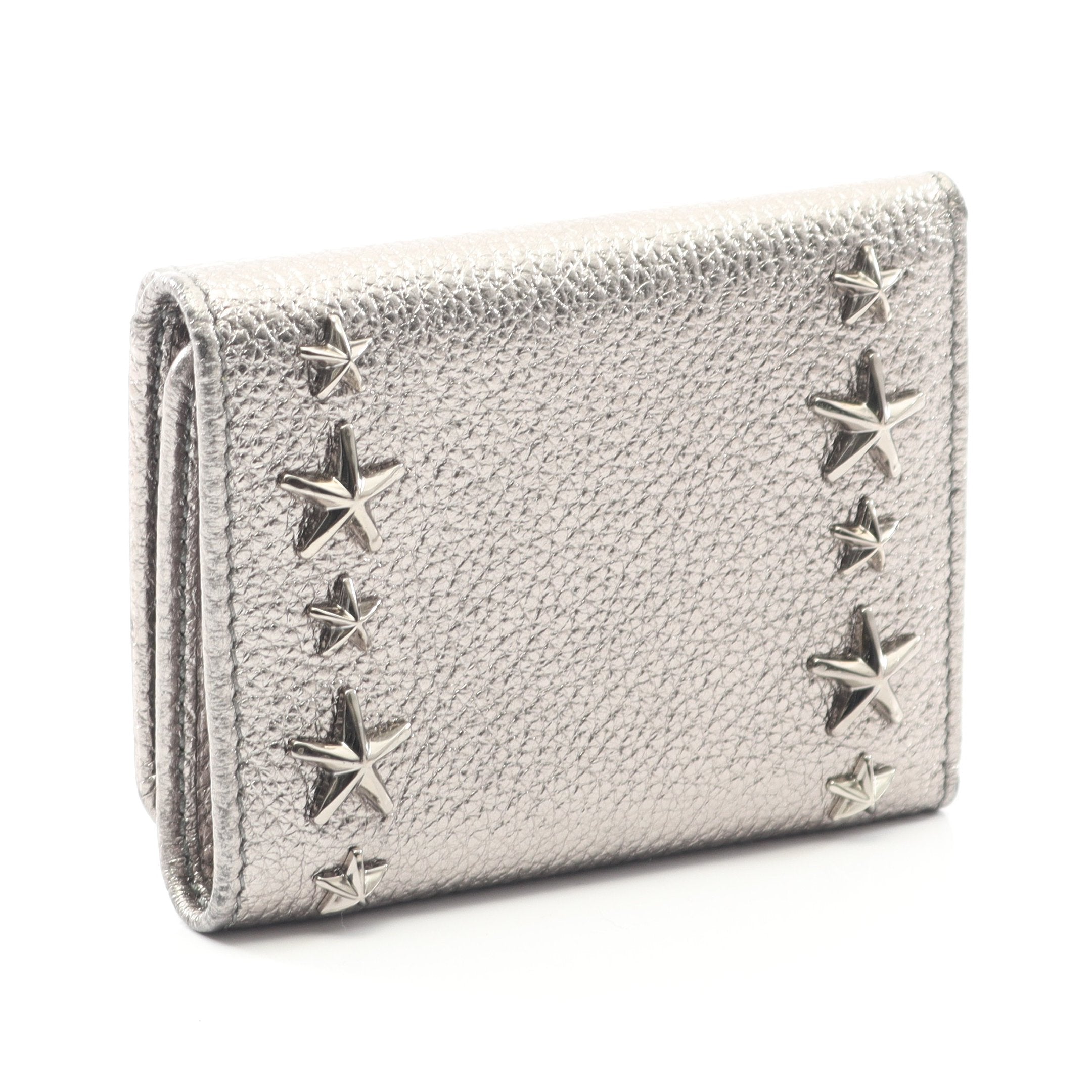 ジミーチュウ NEMO 三つ折り財布 スタースタッズ シルバー グレー ジミーチュウ NEMO 三つ折り財布 スタースタッズ シルバー グレー