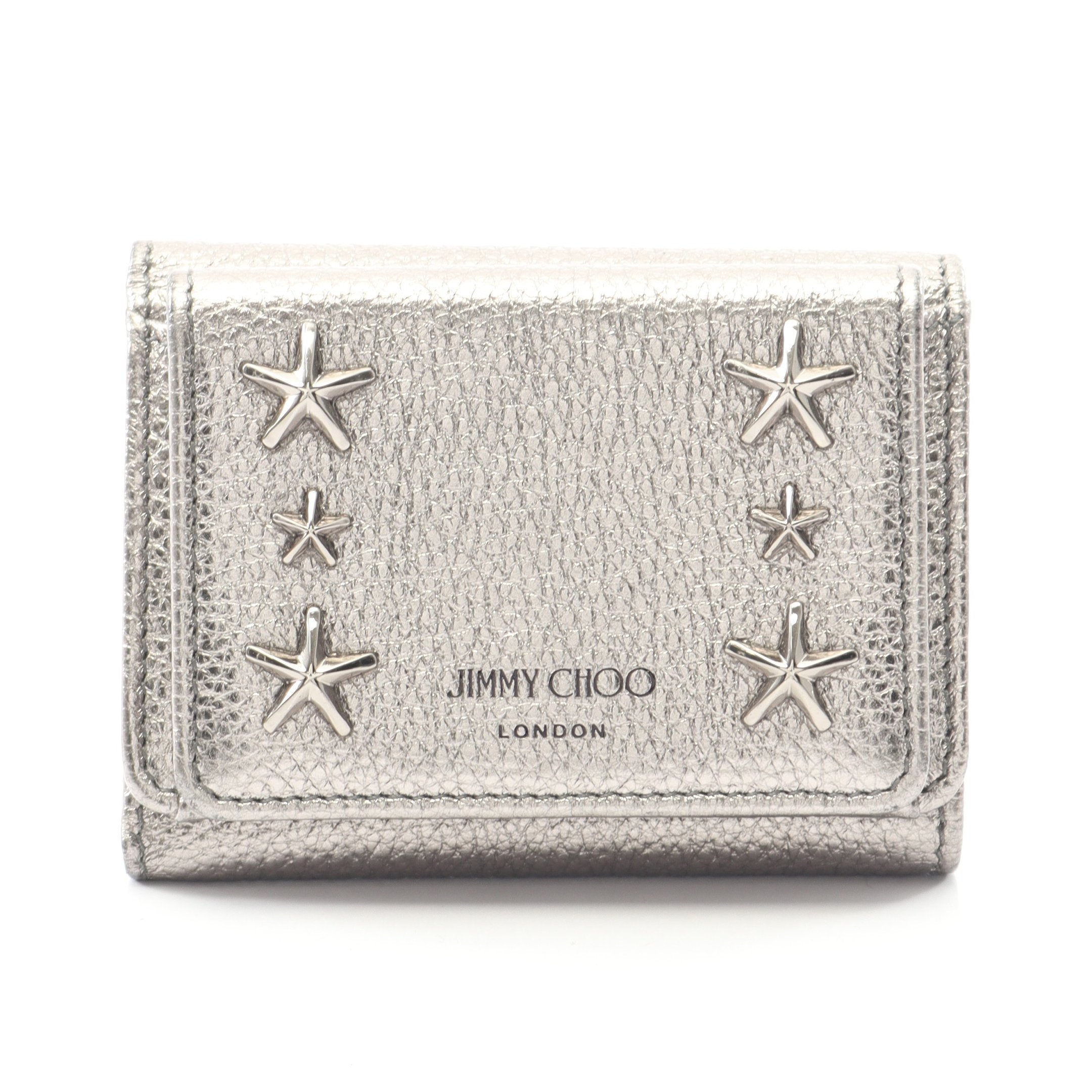 NEMO ネモ 三つ折り財布 レザー シルバー スタースタッズ ジミーチュウ