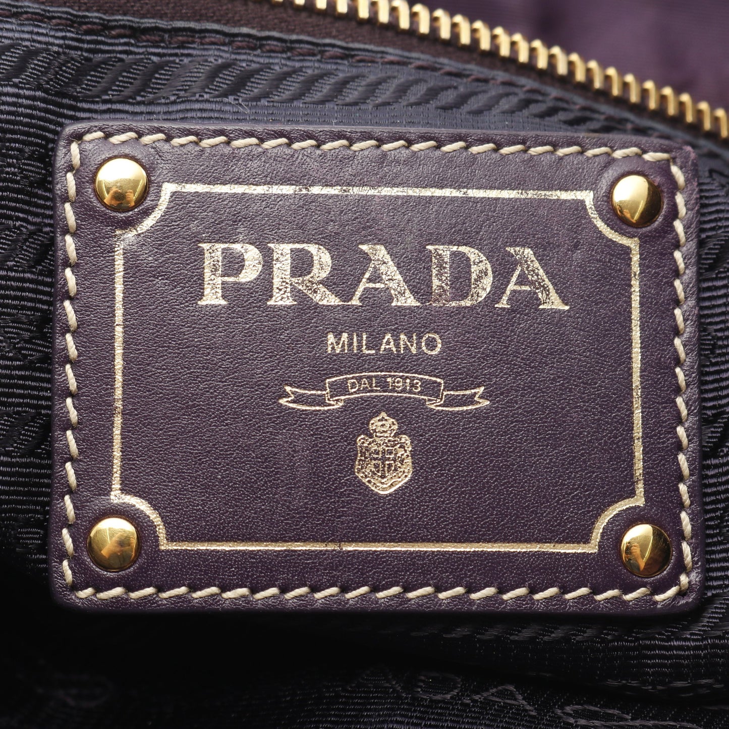 NYLON JACQUARD ハンドバッグ ナイロン エナメルレザー パープル ブラウン プラダ バッグ PRADA