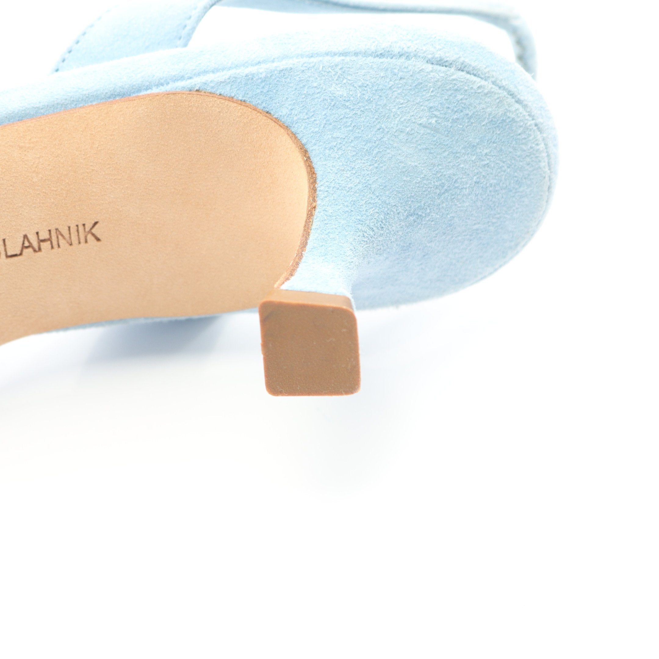 パンプス ツイード スエード ライトブルー マルチカラー マノロ