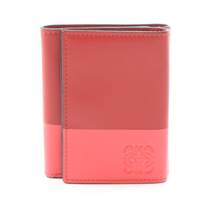 トライフォールド ウォレット 三つ折り長財布 レザー レッド ピンク バイカラー ロエベ 財布・小物 LOEWE