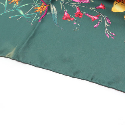 フローラ スカーフ 花柄 シルク ダークグリーン マルチカラー グッチ 財布・小物 GUCCI