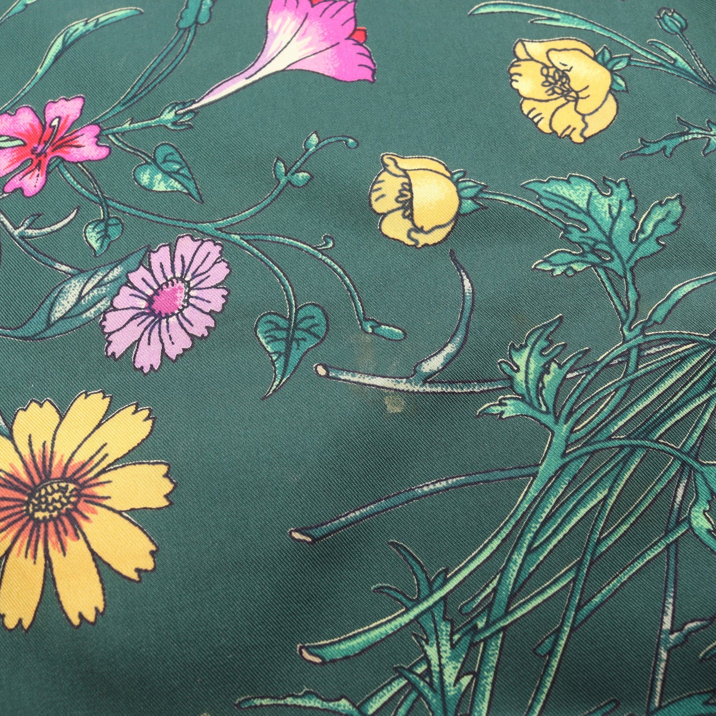 フローラ スカーフ 花柄 シルク ダークグリーン マルチカラー グッチ 財布・小物 GUCCI