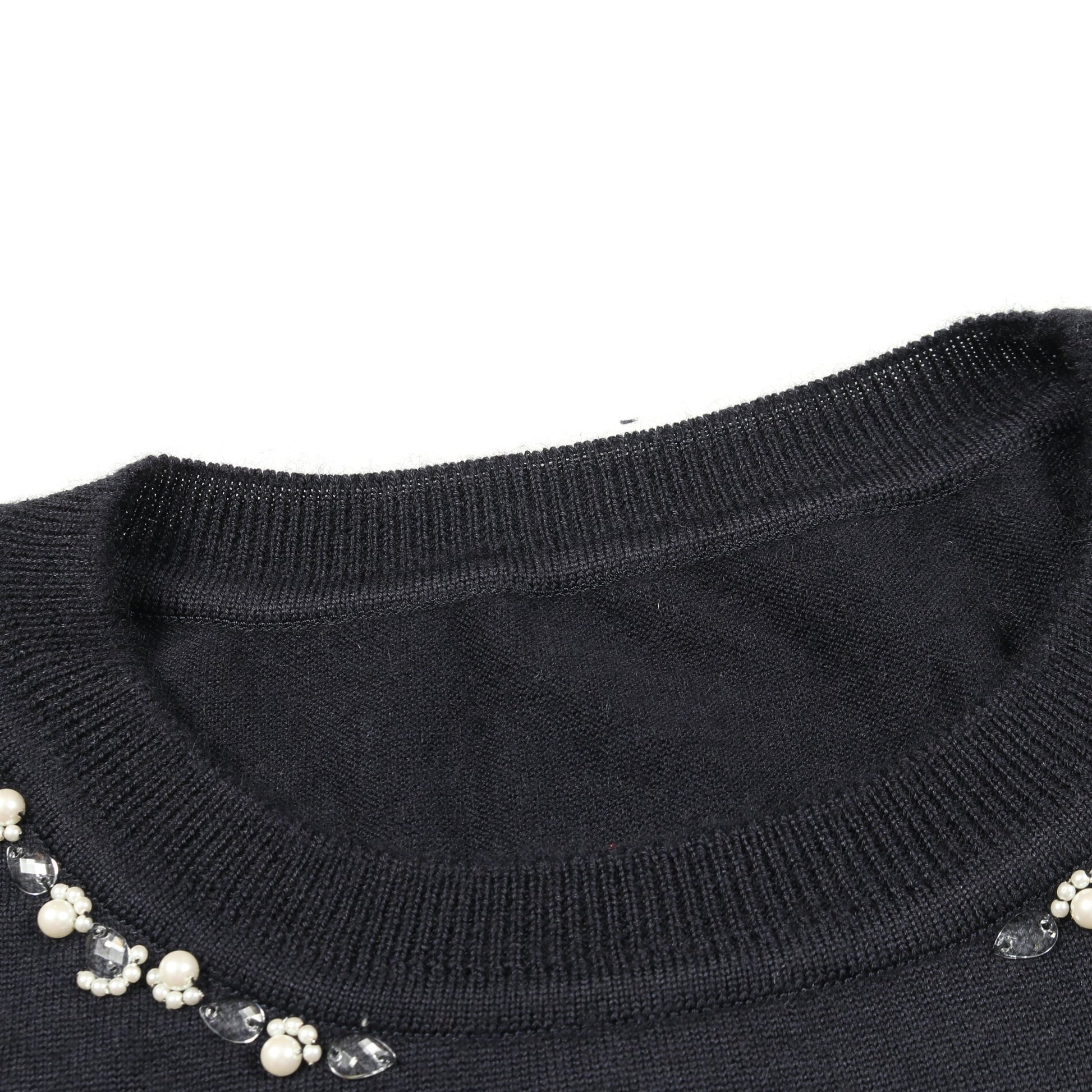 ニット 半袖 ビジュー カシミヤ シルク ネイビー フォクシー トップス FOXEY