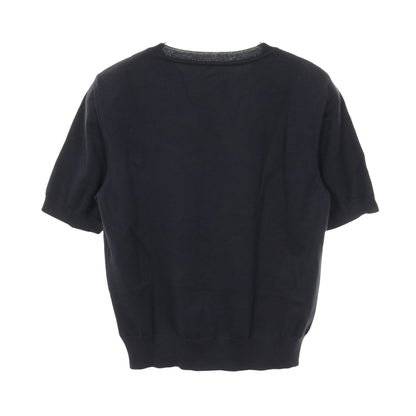 ニット 半袖 ビジュー カシミヤ シルク ネイビー フォクシー トップス FOXEY
