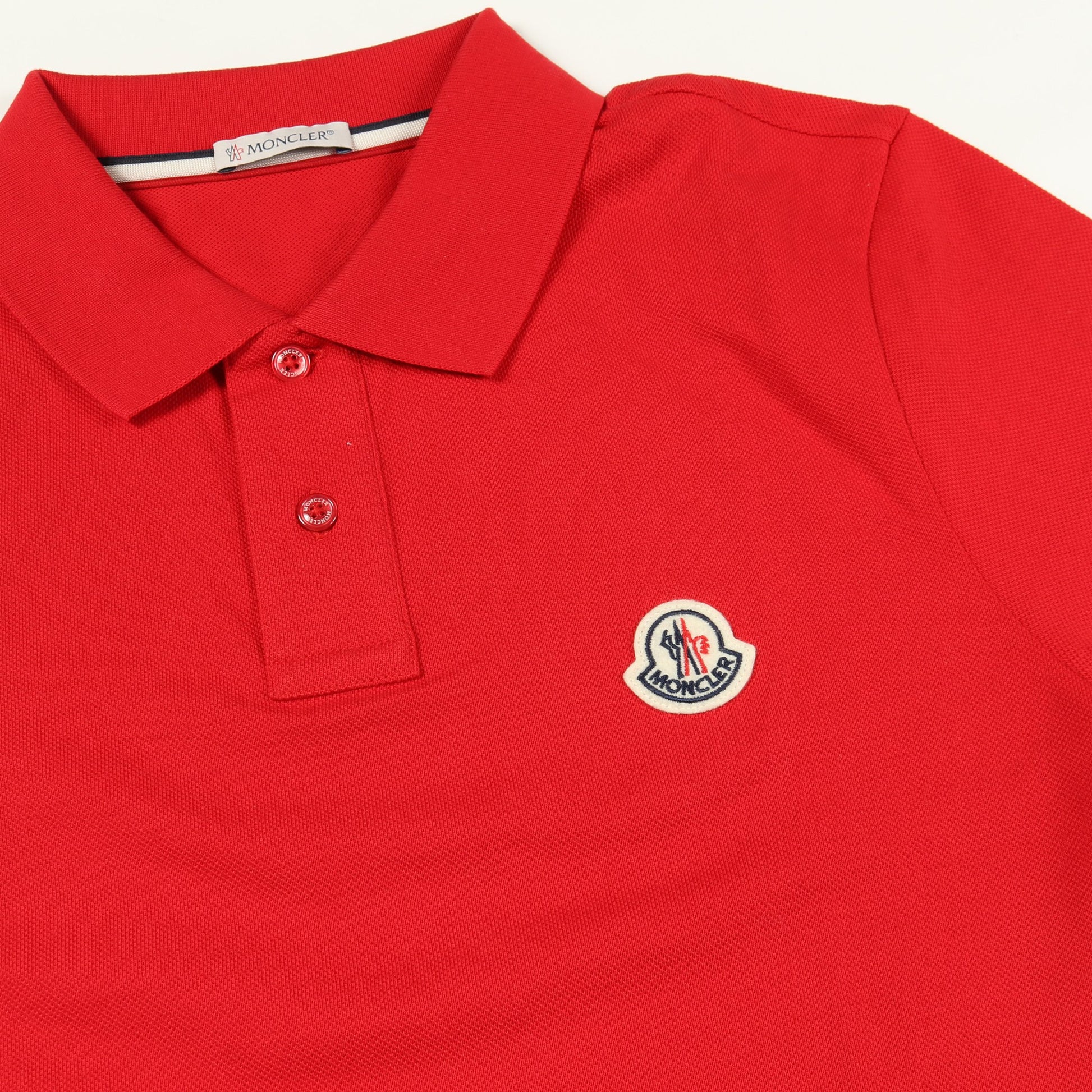 ポロシャツ 半袖 ロゴワッペン コットン レッド モンクレール トップス MONCLER