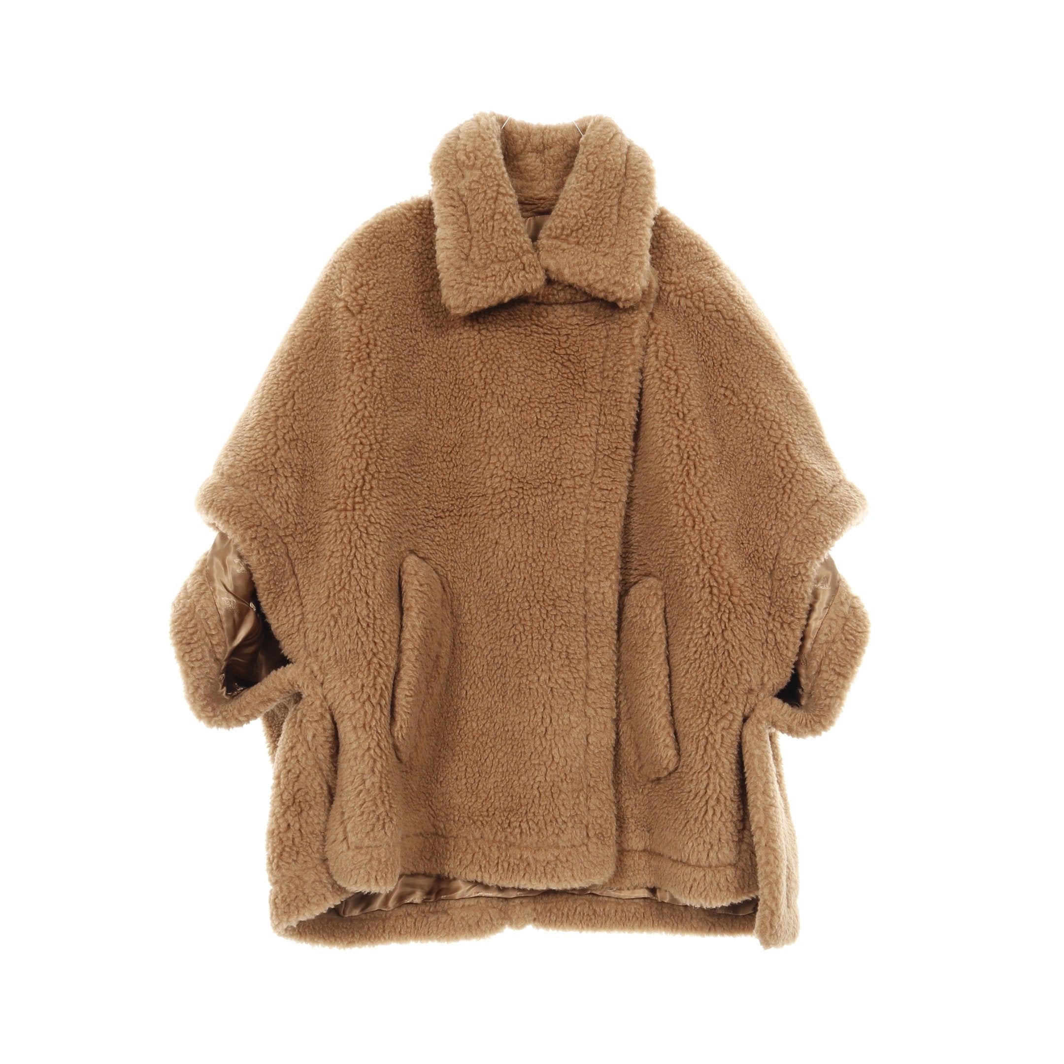 テディベア ケープ ポンチョ キャメル シルク ライトブラウン マックス