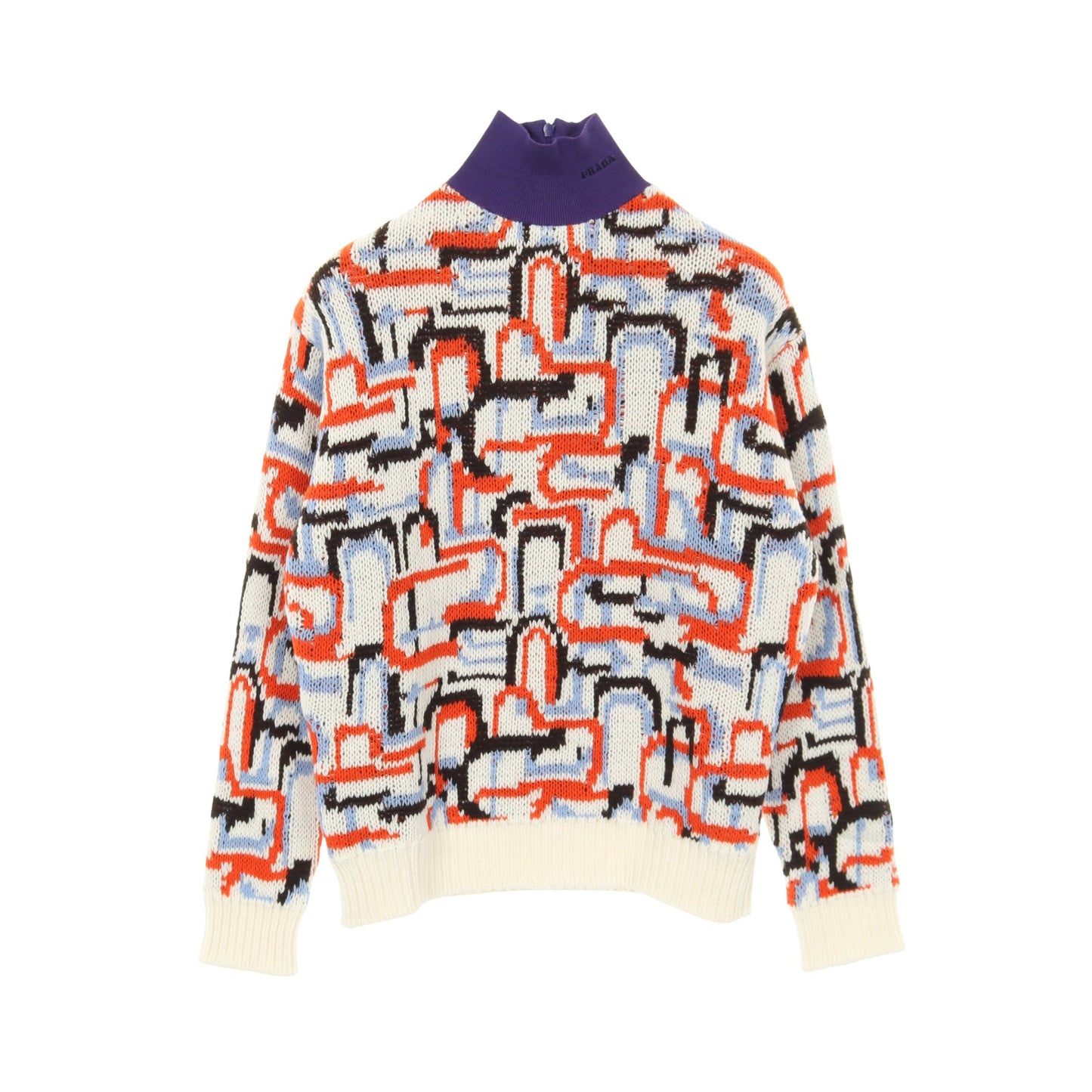 geometric motif ニット ウール カシミヤ コットン ホワイト マルチカラー プラダ トップス PRADA