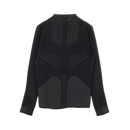 テクニカルニット スウェットシャツ トップス クルーネック ブラック グレー プラダ トップス PRADA