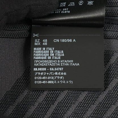 テクニカルニット スウェットシャツ トップス クルーネック ブラック グレー プラダ トップス PRADA