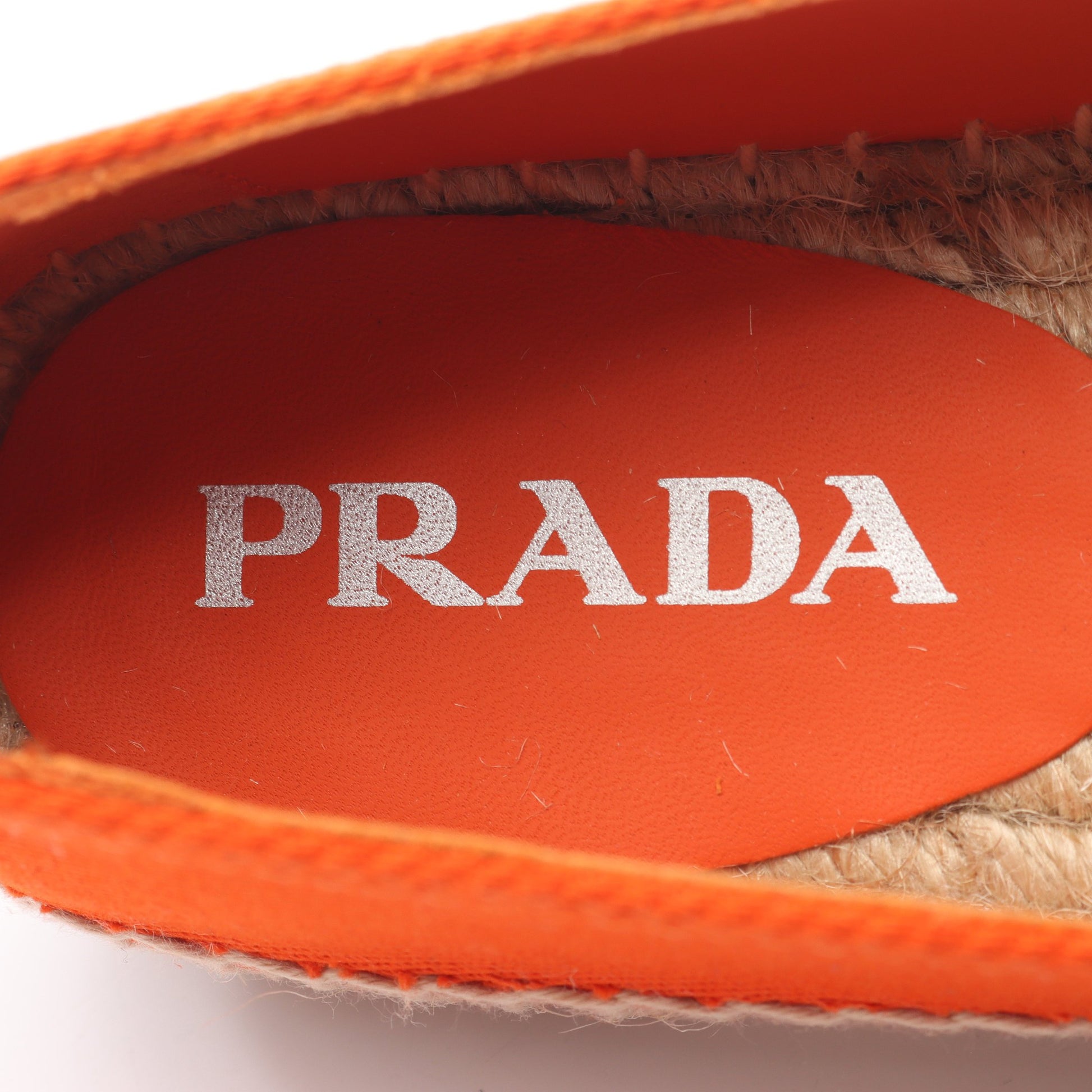 エスパドリーユ スリッポン キャンバス オレンジ トライアングルロゴ プラダ シューズ PRADA