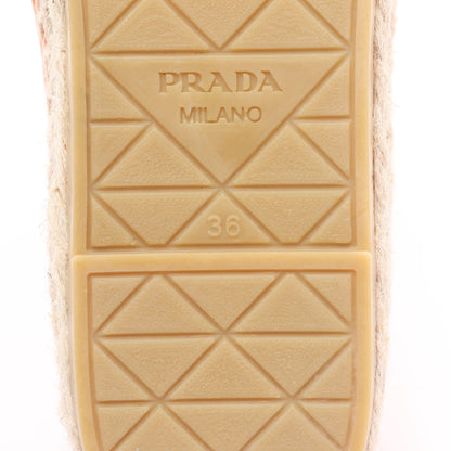 エスパドリーユ スリッポン キャンバス オレンジ トライアングルロゴ プラダ シューズ PRADA
