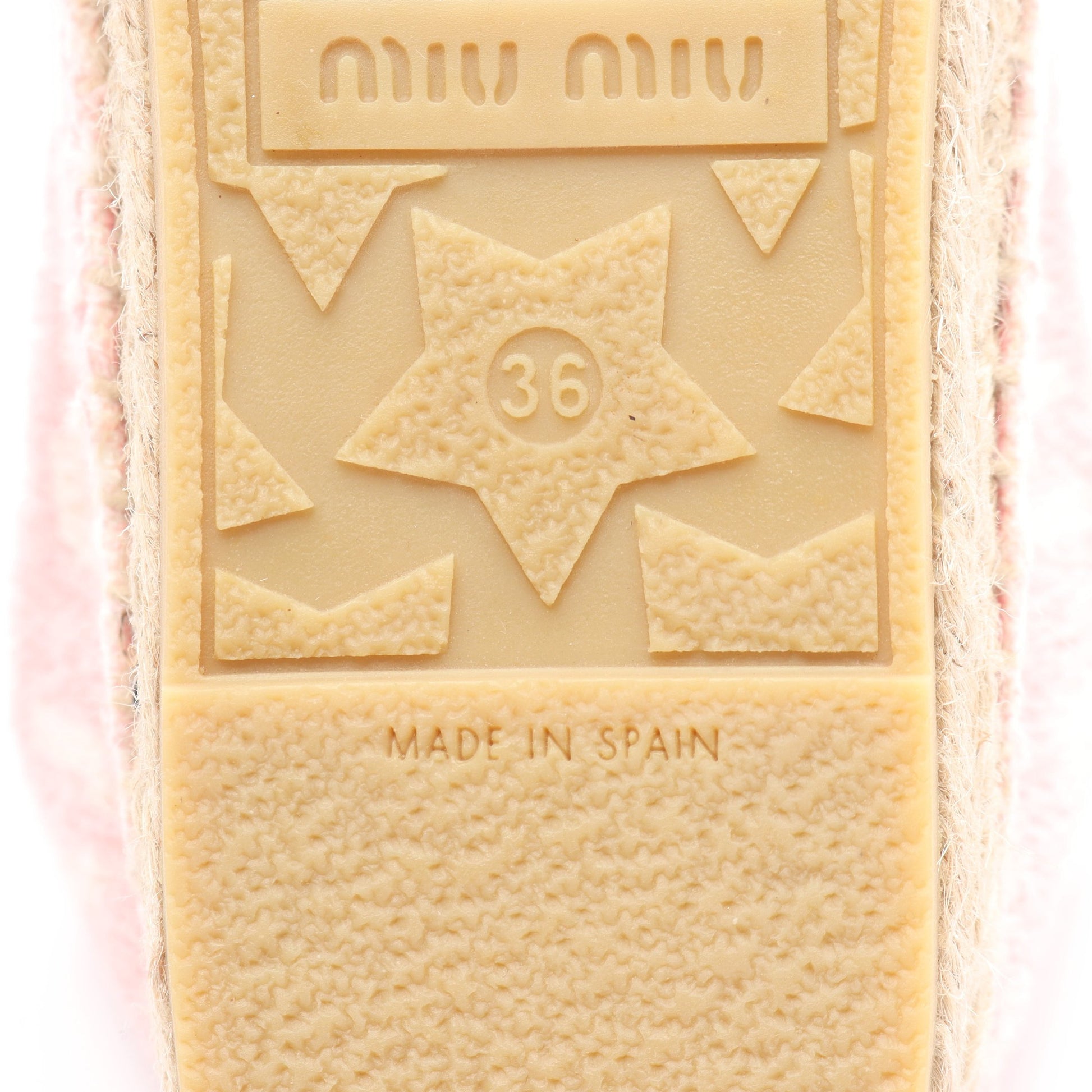 エスパドリーユ スリッポン ロゴ総柄 パイル ピンク ミュウミュウ シューズ miu miu