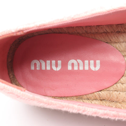 エスパドリーユ スリッポン ロゴ総柄 パイル ピンク ミュウミュウ シューズ miu miu