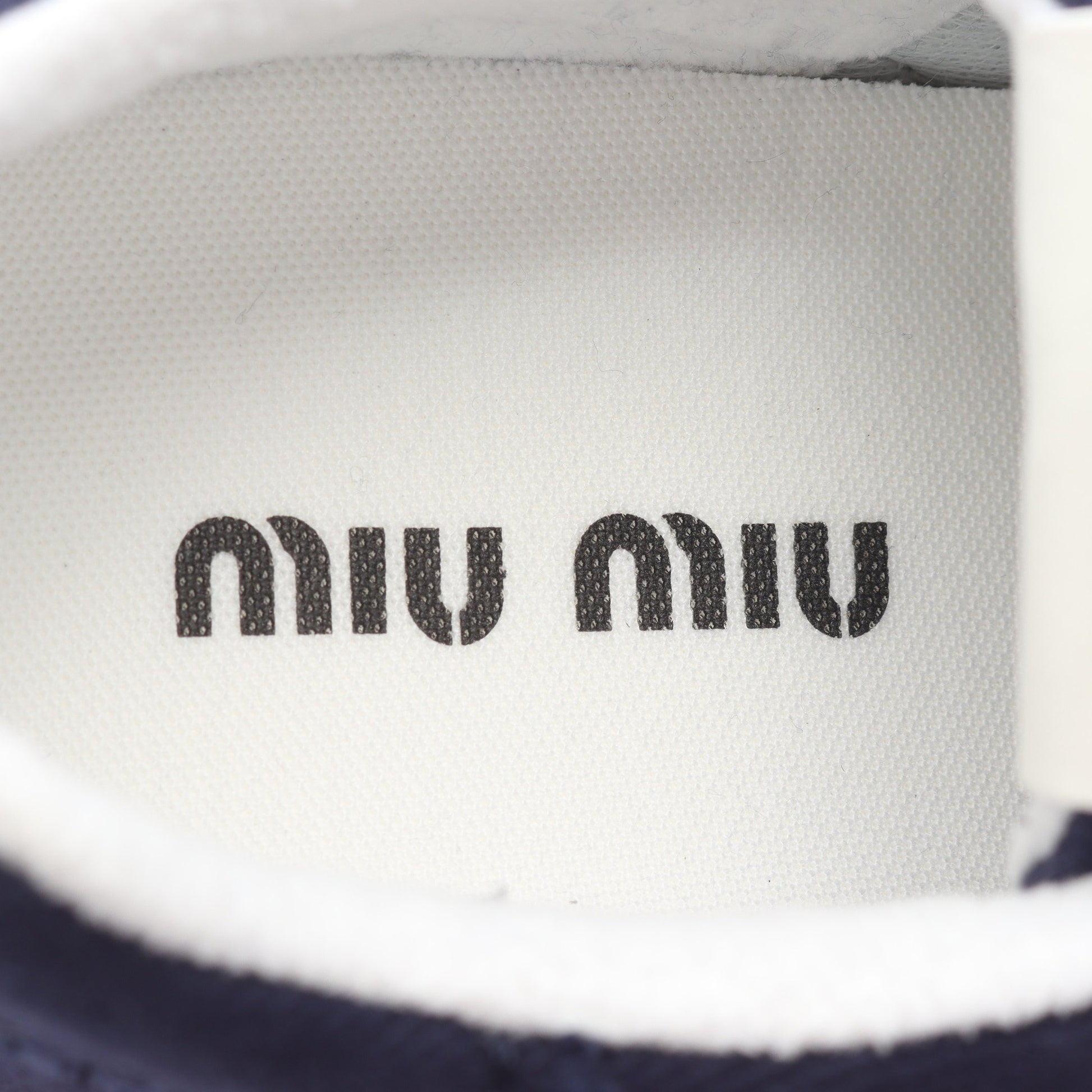 スニーカー キャンバス ネイビー ミュウミュウ シューズ miu miu