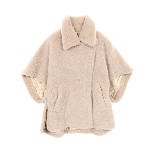 テディベア ケープ ポンチョ アルパカ ウール ピンクベージュ マックスマーラ アウター Max Mara