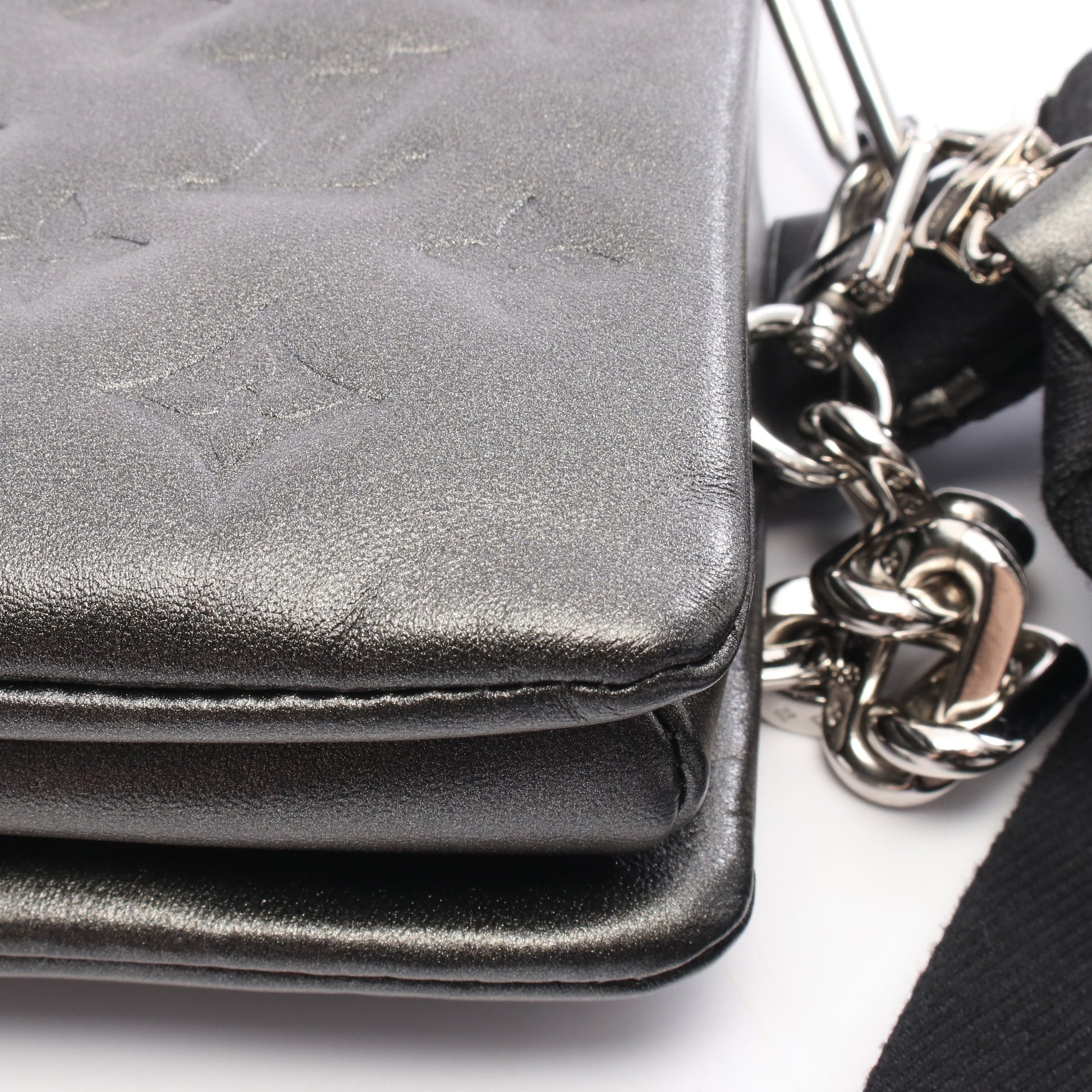 クッサンPM モノグラム アントラシット チェーンショルダーバッグ レザー ブラック 2WAY ルイヴィトン バッグ LOUIS VUITTON