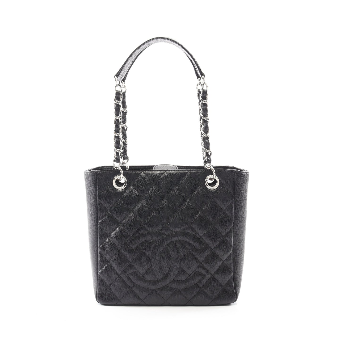 マトラッセ PST チェーンショルダーバッグ チェーントートバッグ キャビアスキン ブラック シルバー金具 シャネル バッグ CHANEL