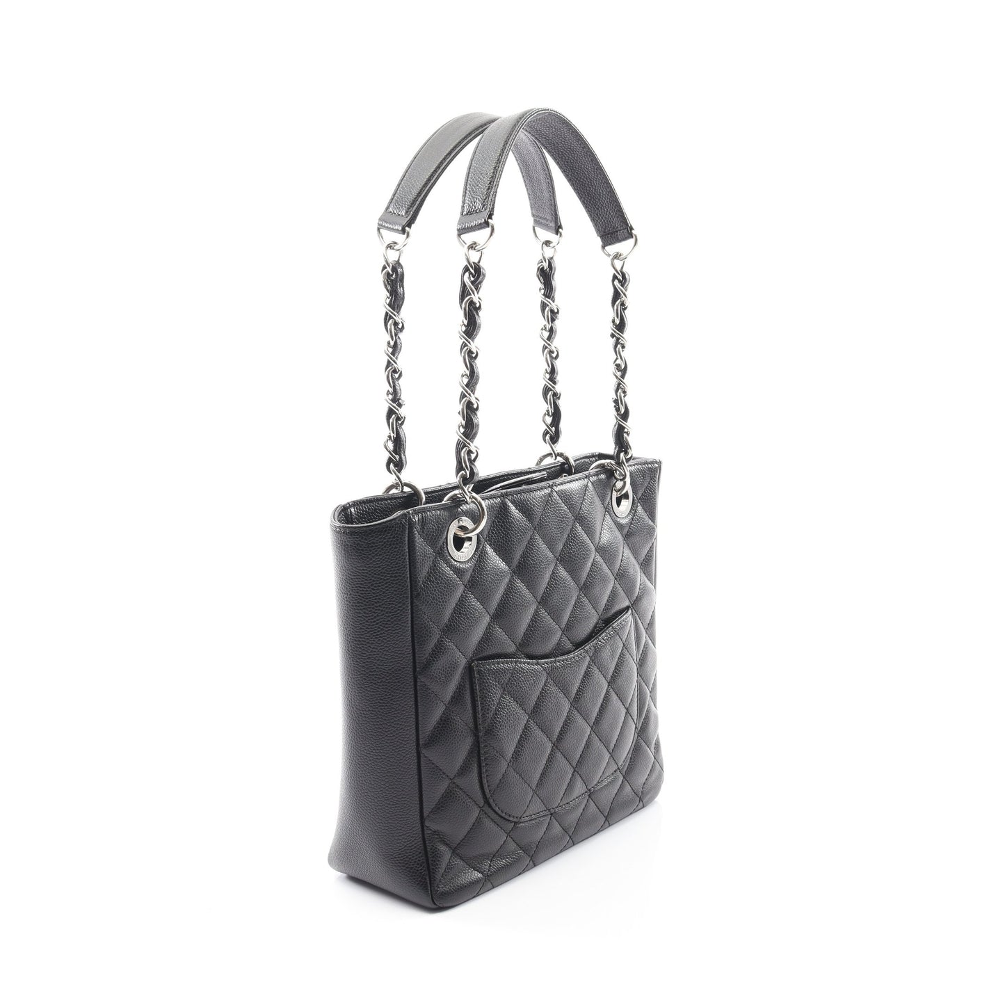マトラッセ PST チェーンショルダーバッグ チェーントートバッグ キャビアスキン ブラック シルバー金具 シャネル バッグ CHANEL