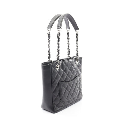 マトラッセ PST チェーンショルダーバッグ チェーントートバッグ キャビアスキン ブラック シルバー金具 シャネル バッグ CHANEL