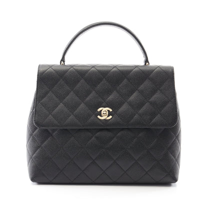 マトラッセ ハンドバッグ キャビアスキン ブラック ゴールド金具 シャネル バッグ CHANEL