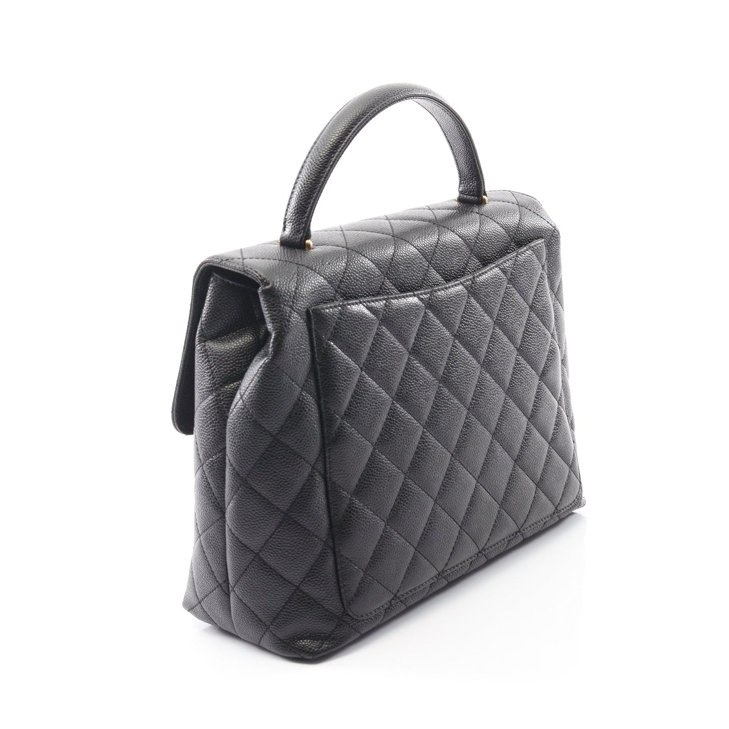 マトラッセ ハンドバッグ キャビアスキン ブラック ゴールド金具 シャネル バッグ CHANEL