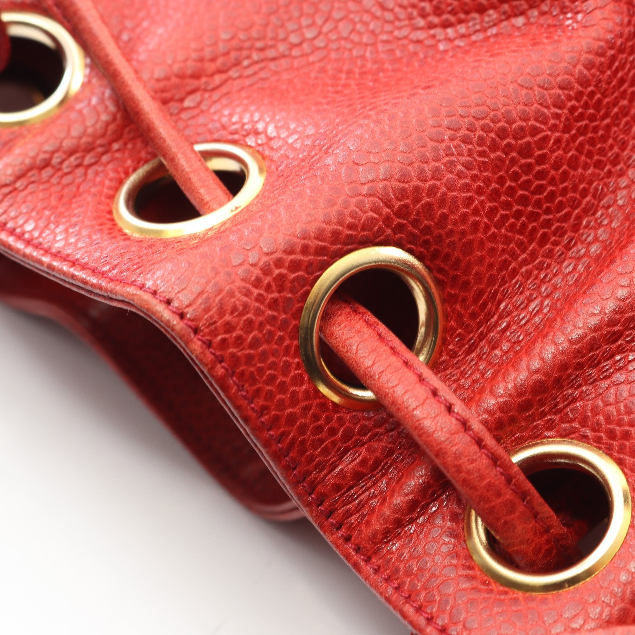 CHANEL シャネル ビコローレ ココマーク 巾着 チェーンショルダー 赤 CHANEL シャネル ビコローレ ココマーク 巾着 チェーンショルダー 赤