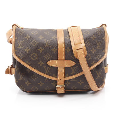 ソミュール30 モノグラム ショルダーバッグ PVC レザー ブラウン ルイヴィトン バッグ LOUIS VUITTON
