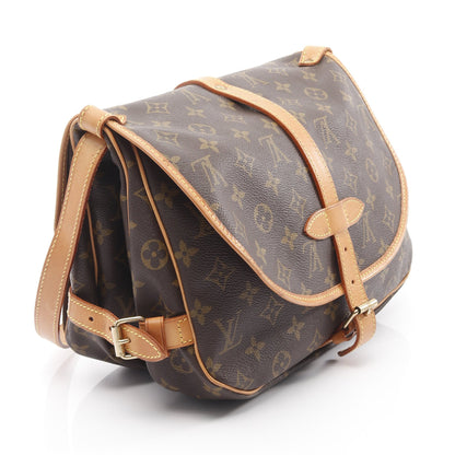 ソミュール30 モノグラム ショルダーバッグ PVC レザー ブラウン ルイヴィトン バッグ LOUIS VUITTON