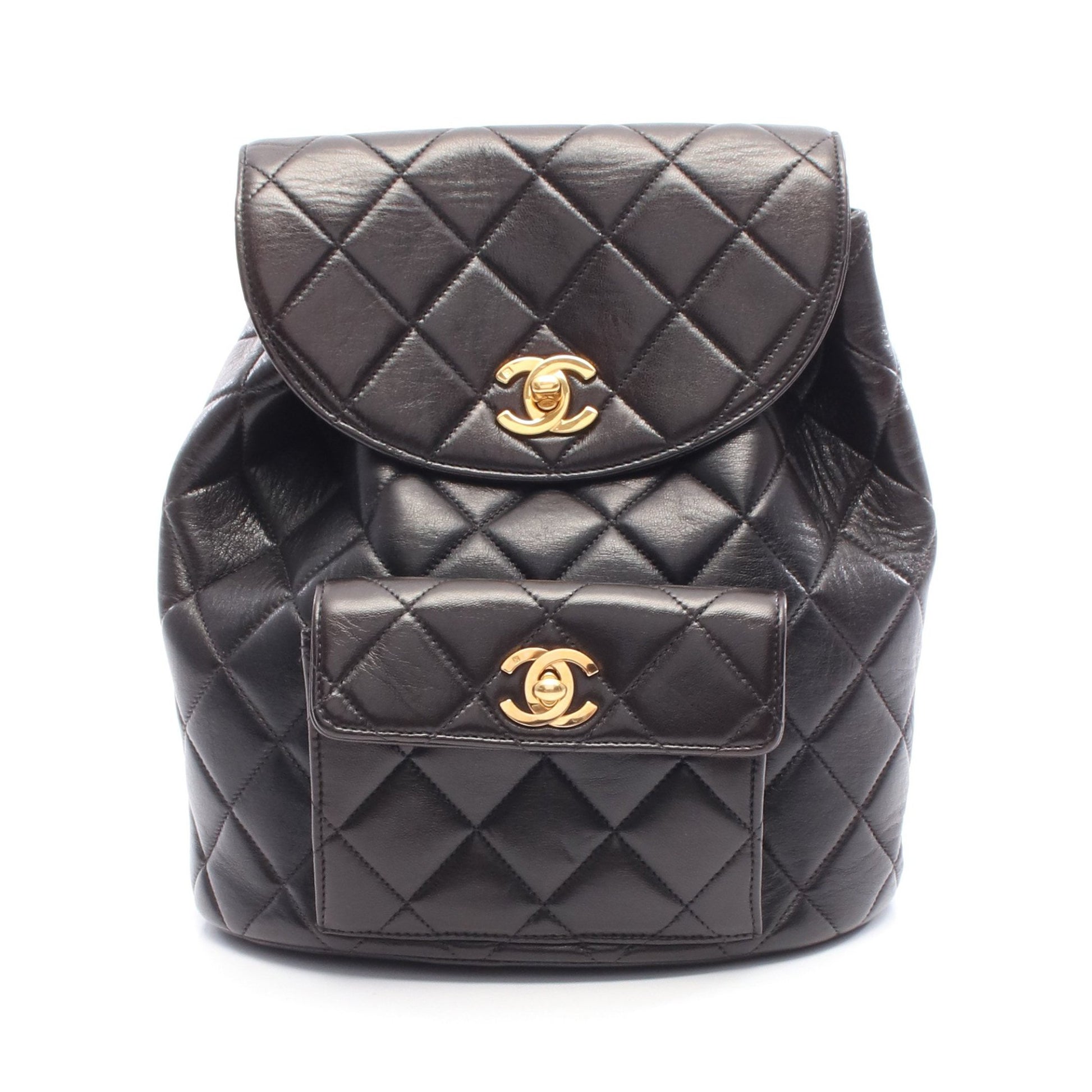 マトラッセ バックパック リュックサック ラムスキン ブラック ゴールド金具 シャネル バッグ CHANEL
