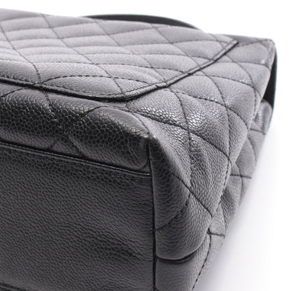 マトラッセ ハンドバッグ キャビアスキン ブラック ゴールド金具 シャネル バッグ CHANEL