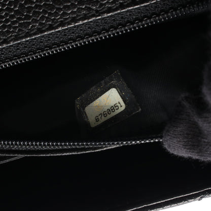 マトラッセ ハンドバッグ キャビアスキン ブラック ゴールド金具 シャネル バッグ CHANEL