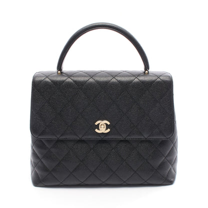 マトラッセ ハンドバッグ キャビアスキン ブラック ゴールド金具 シャネル バッグ CHANEL