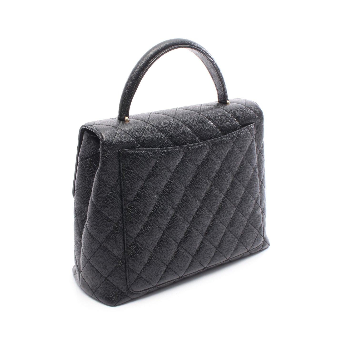 マトラッセ ハンドバッグ キャビアスキン ブラック ゴールド金具 シャネル バッグ CHANEL