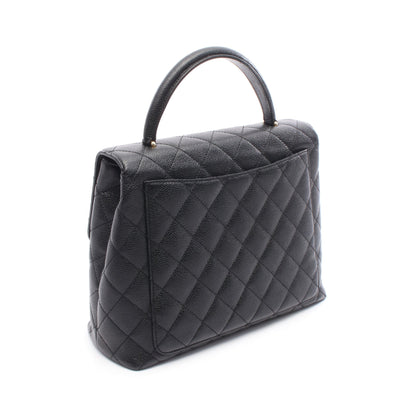 マトラッセ ハンドバッグ キャビアスキン ブラック ゴールド金具 シャネル バッグ CHANEL
