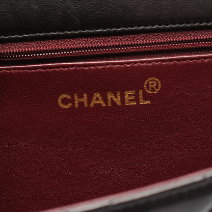 マトラッセ シングルフラップ チェーンショルダーバッグ ラムスキン ブラック ゴールド金具 シャネル バッグ CHANEL