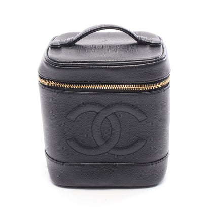 ココマーク ハンドバッグ バニティバッグ キャビアスキン ブラック ゴールド金具 シャネル バッグ CHANEL