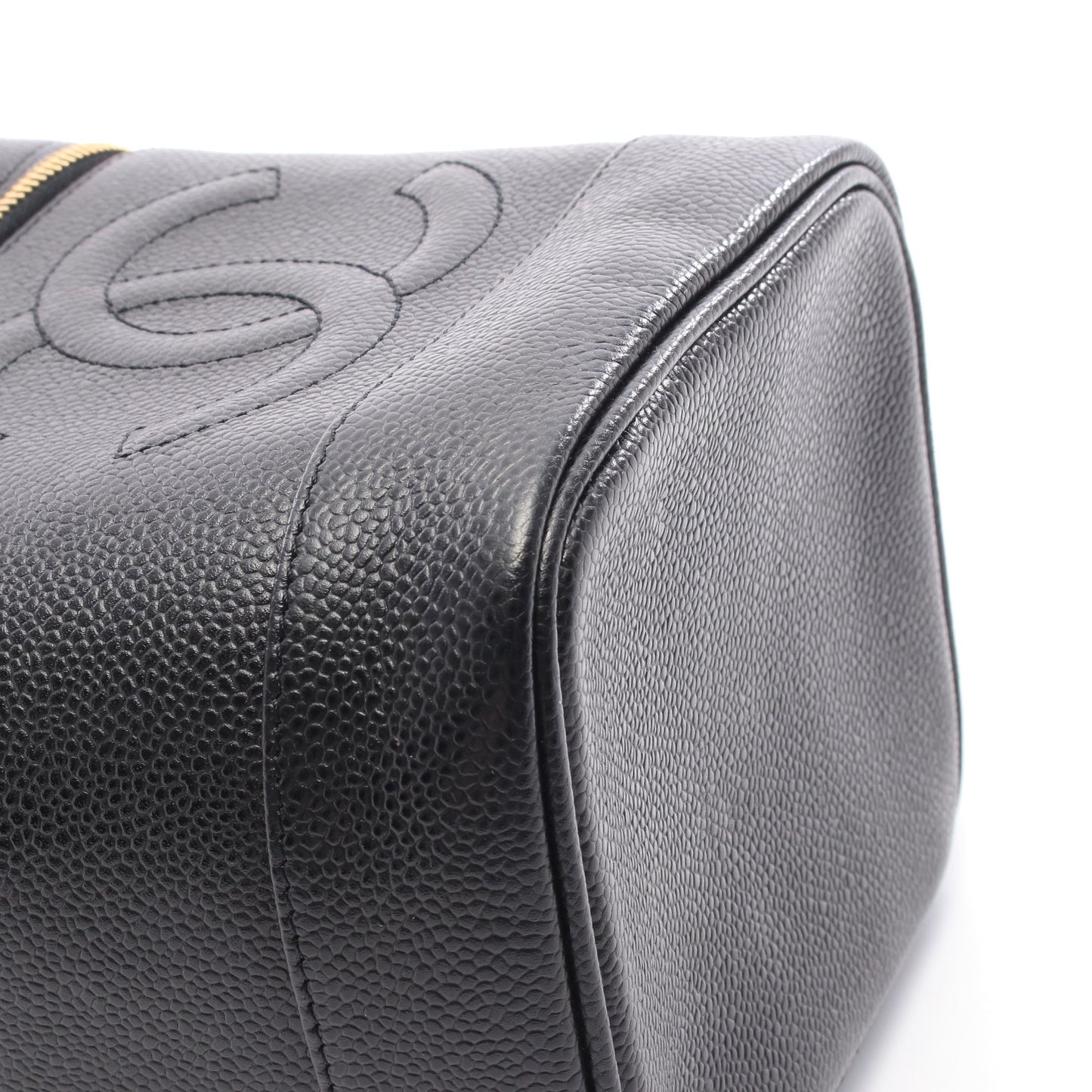 ココマーク ハンドバッグ バニティバッグ キャビアスキン ブラック ゴールド金具 シャネル バッグ CHANEL