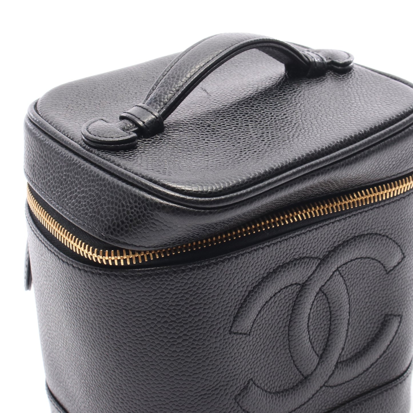 ココマーク ハンドバッグ バニティバッグ キャビアスキン ブラック ゴールド金具 シャネル バッグ CHANEL