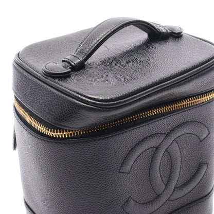 ココマーク ハンドバッグ バニティバッグ キャビアスキン ブラック ゴールド金具 シャネル バッグ CHANEL