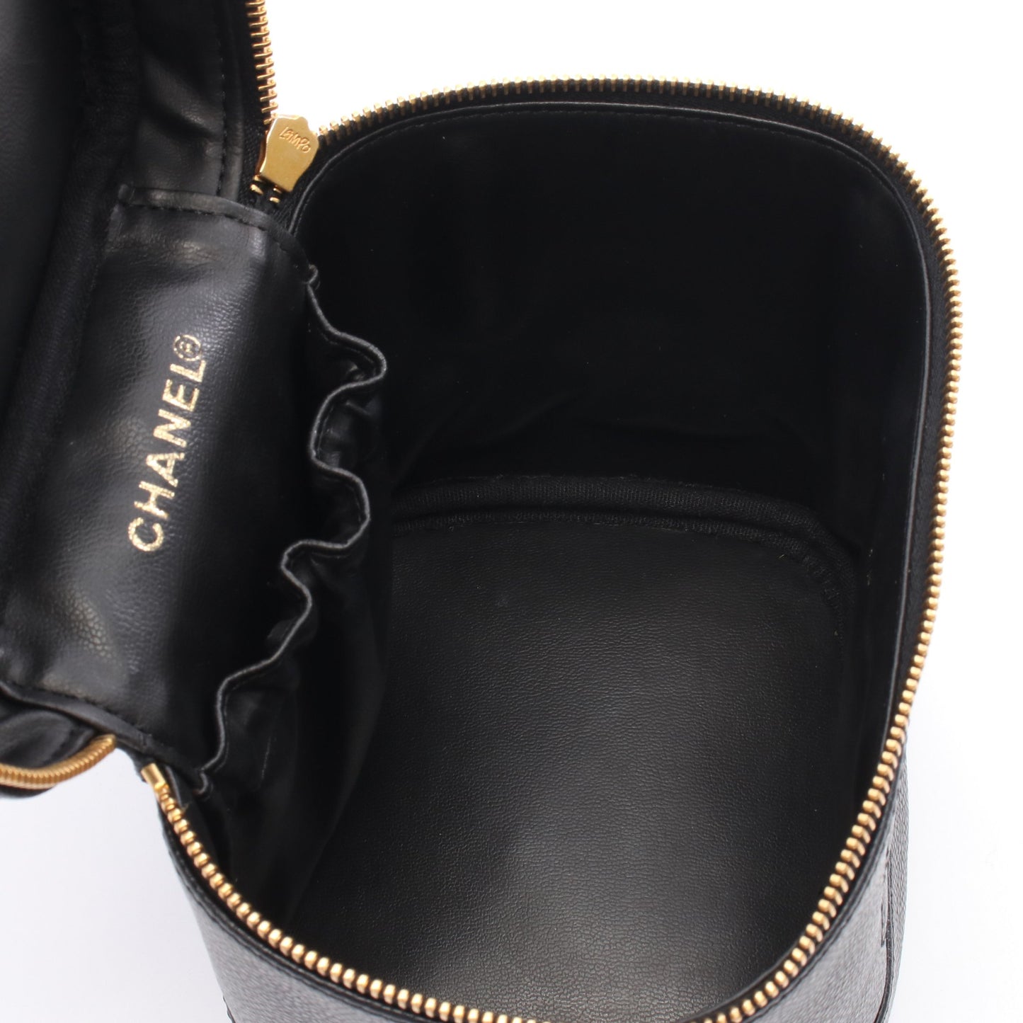 ココマーク ハンドバッグ バニティバッグ キャビアスキン ブラック ゴールド金具 シャネル バッグ CHANEL