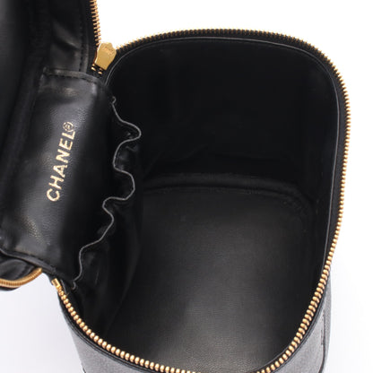 ココマーク ハンドバッグ バニティバッグ キャビアスキン ブラック ゴールド金具 シャネル バッグ CHANEL